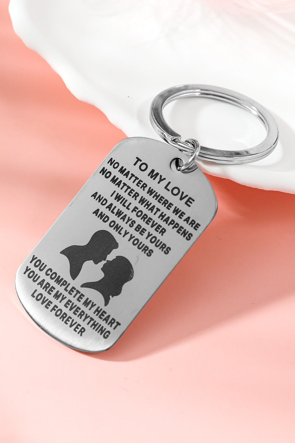 Argenté à mon amour Valentin Prendant Keychain cadeau