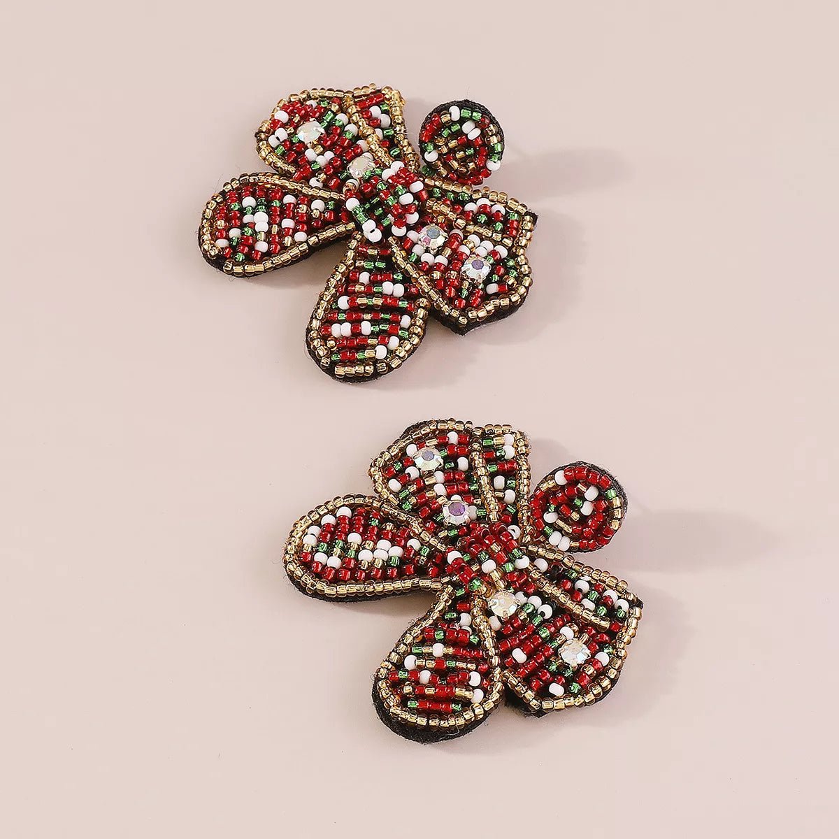 Beaded Bowknot Christmas Earrings - MAD RUFFI