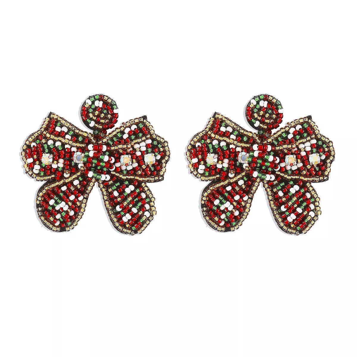 Beaded Bowknot Christmas Earrings - MAD RUFFI