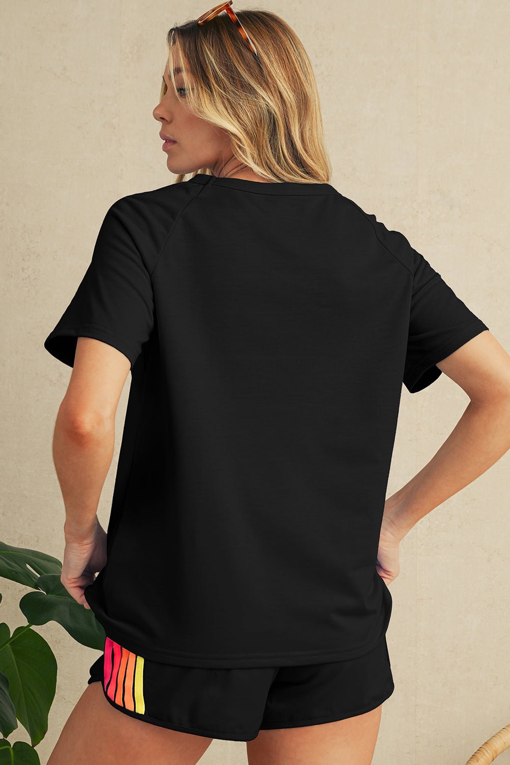 Beau Blue Colorful Striped Casual Tee - MAD RUFFI