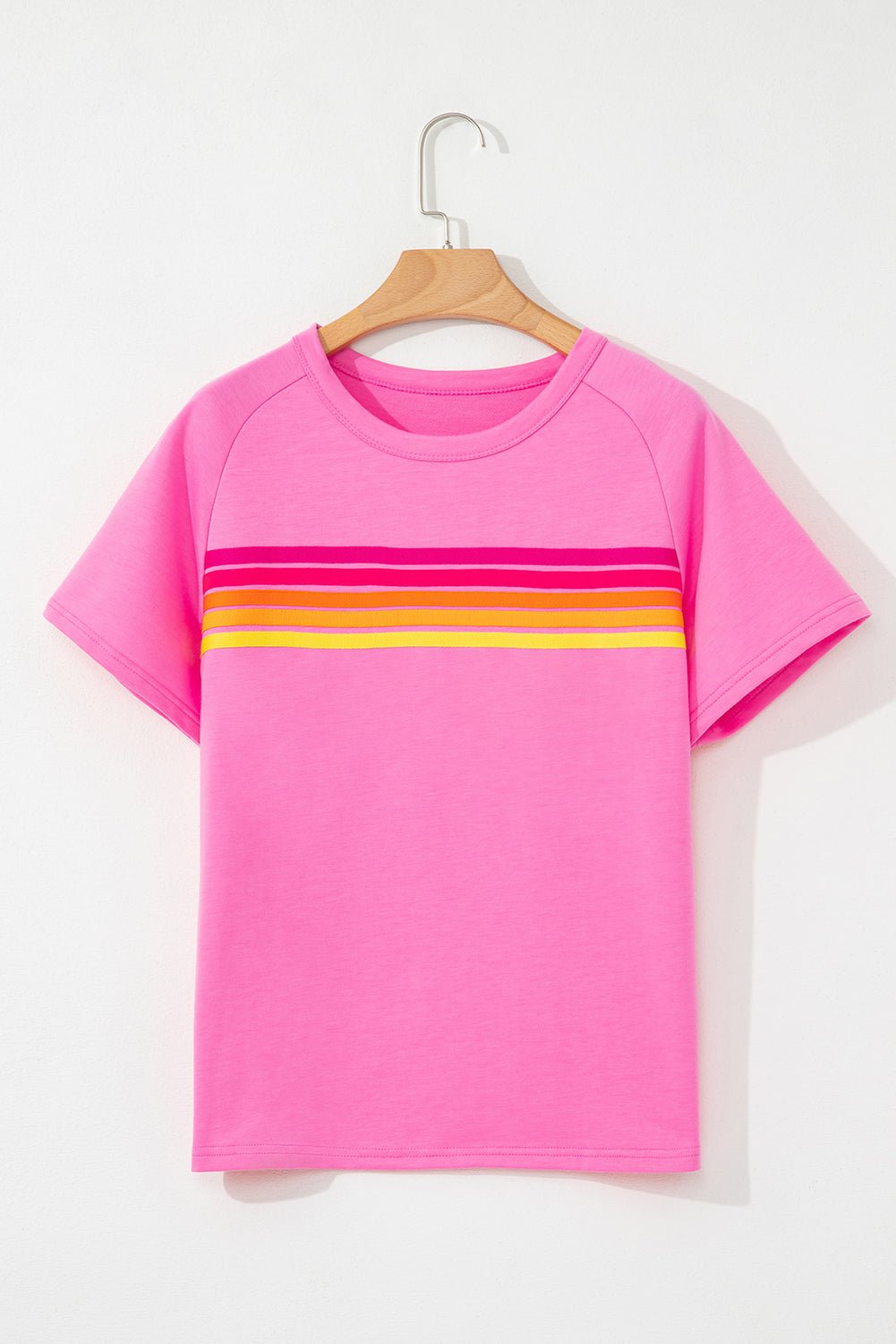 Beau Blue Colorful Striped Casual Tee - MAD RUFFI