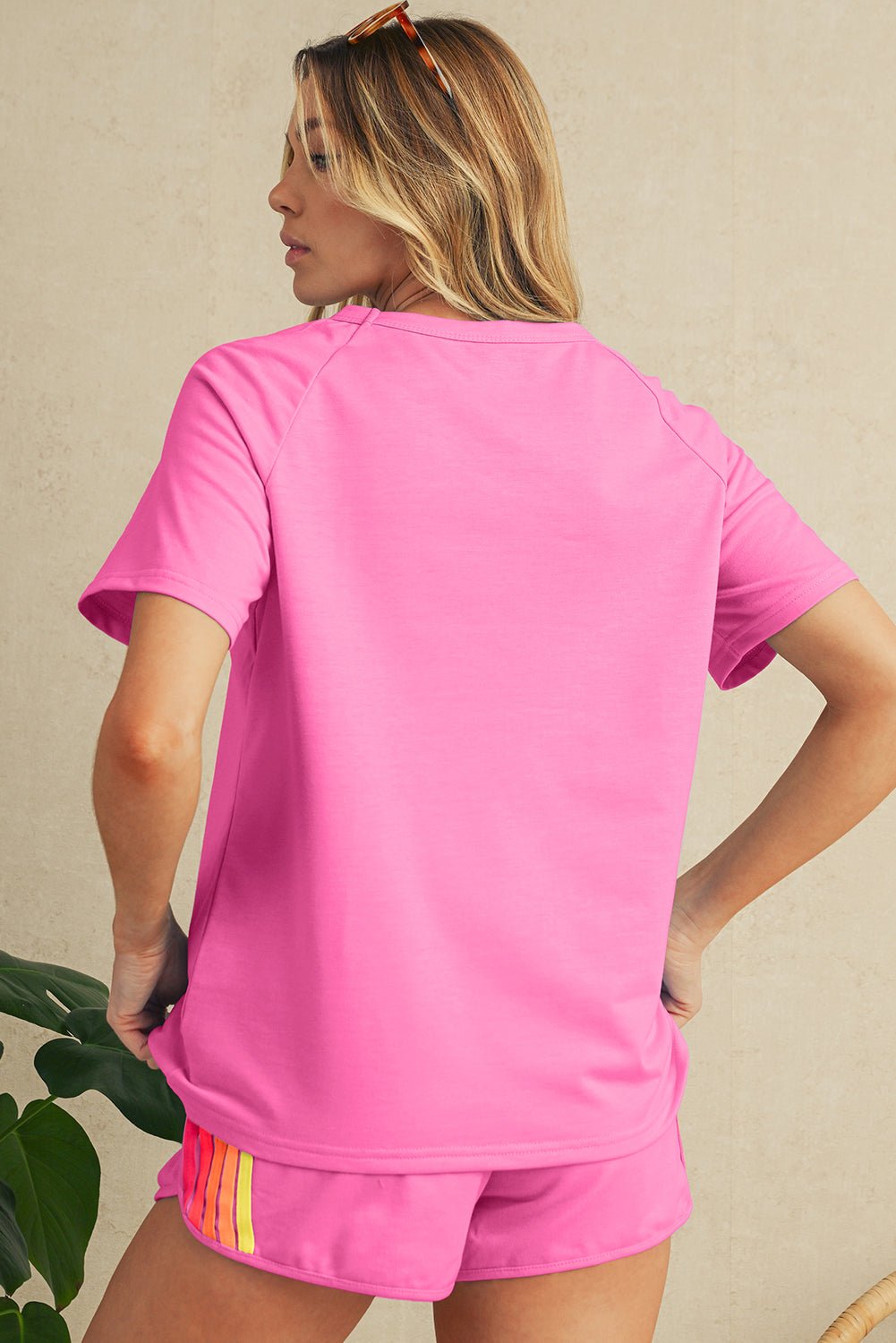 Beau Blue Colorful Striped Casual Tee - MAD RUFFI