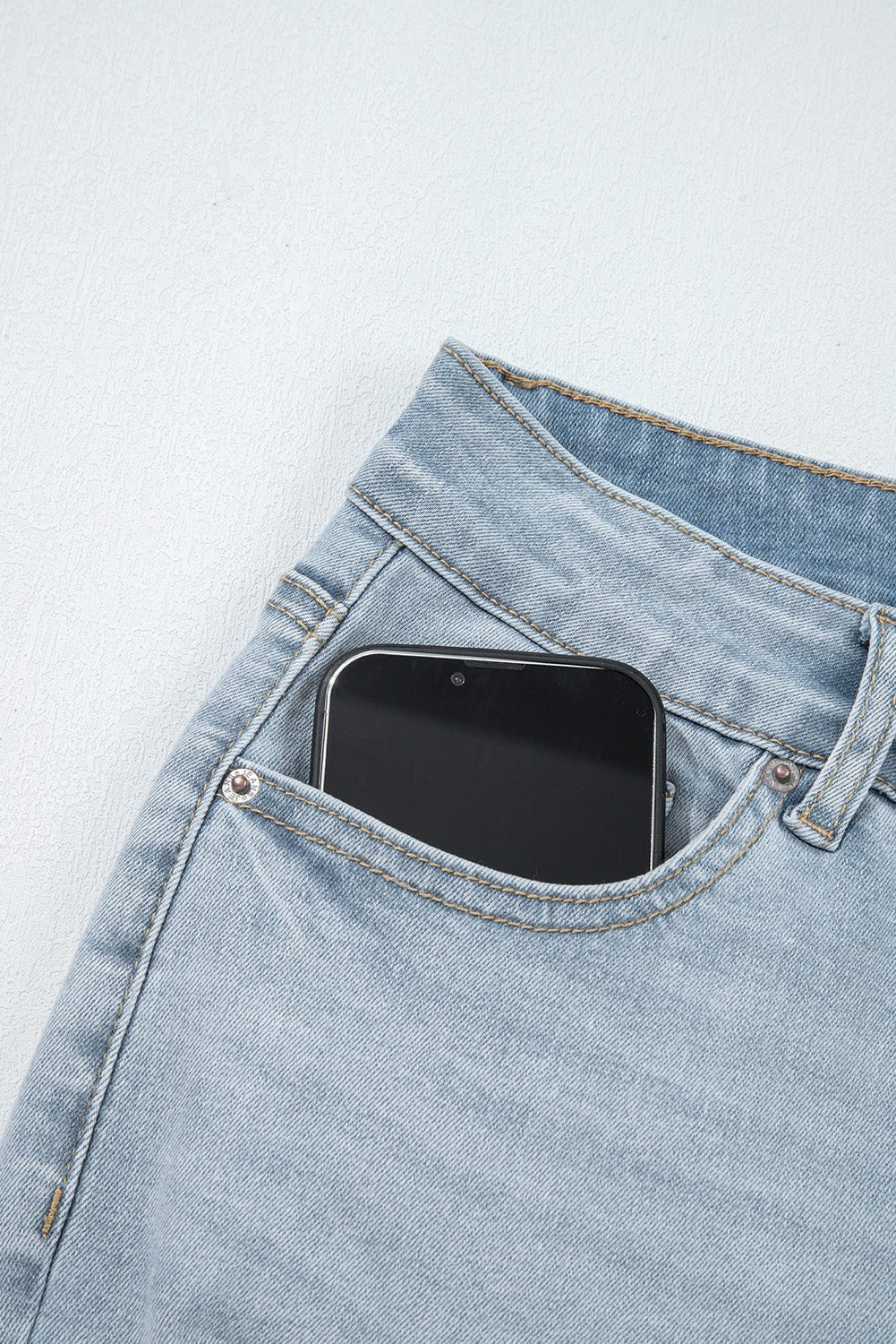 Beau Blue Mid Rise Ankle - Length Distressed Skinny Jeans - MAD RUFFI