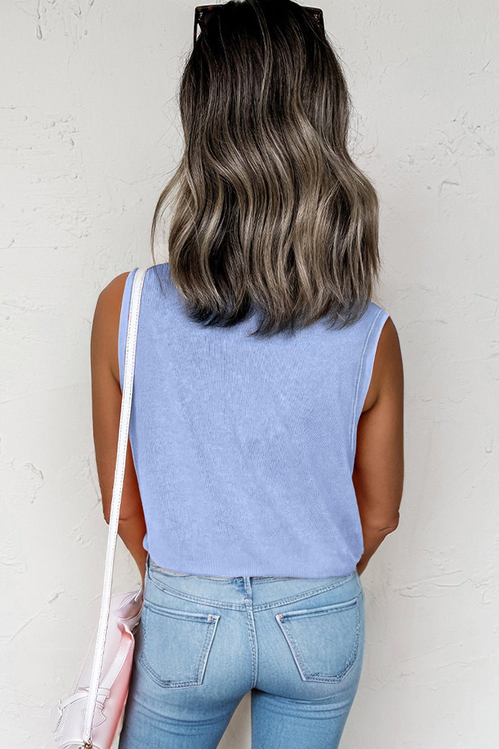 Beau Blue Mineral Wash Patched Chest Pocket Tank Top - MAD RUFFI