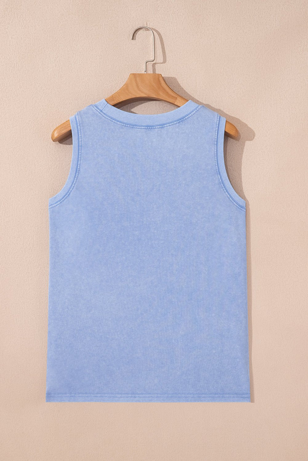 Beau Blue Mineral Wash Patched Chest Pocket Tank Top - MAD RUFFI