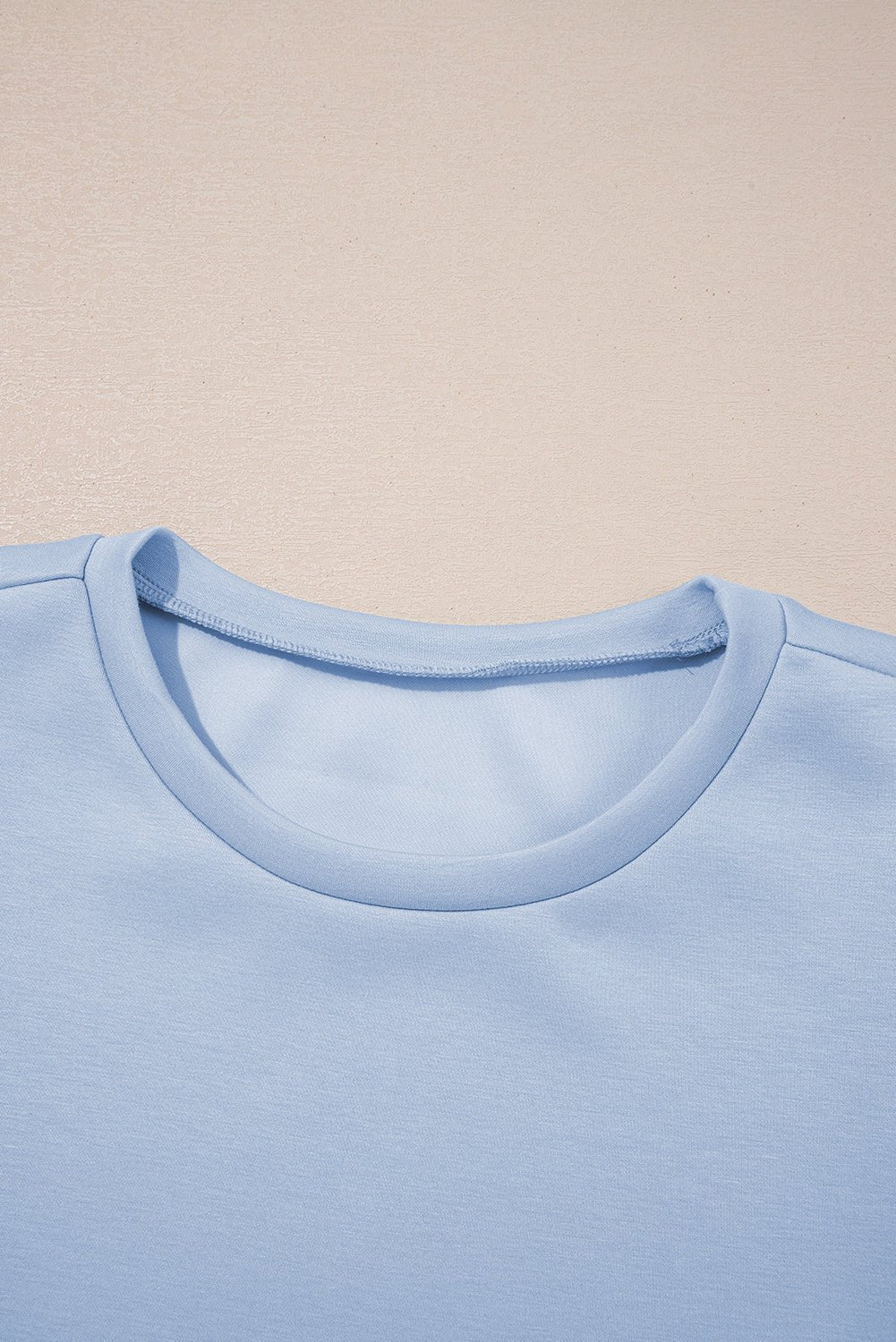 Beau Blue Puff Sleeve Pearl Embellished Scallop Hem 2 - Piece Shorts Set - MAD RUFFI