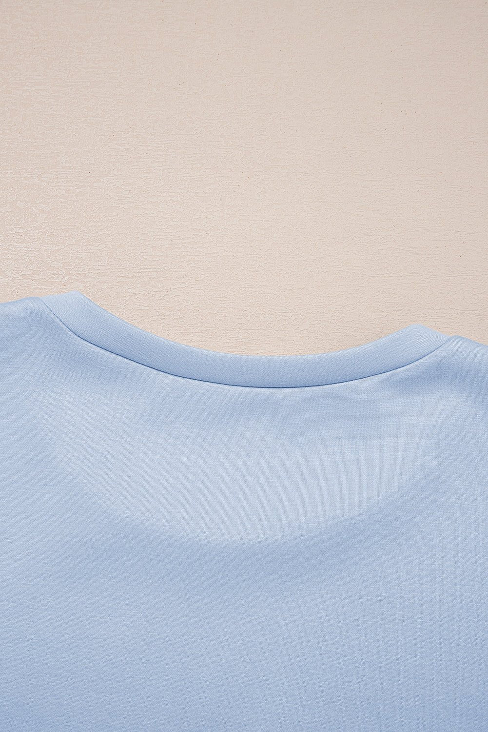 Beau Blue Puff Sleeve Pearl Embellished Scallop Hem 2 - Piece Shorts Set - MAD RUFFI