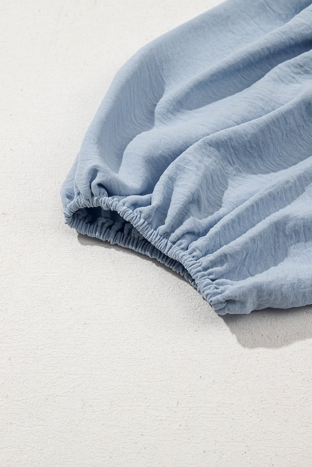 Beau Blue Shirt Collar Button Up Short Puff Sleeve Tiered Shift Dress - MAD RUFFI