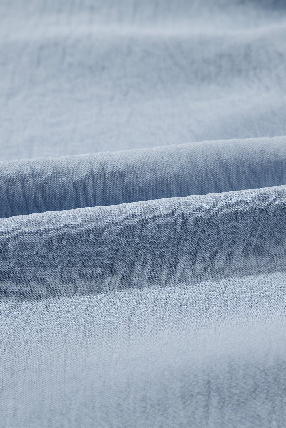 Beau Blue Shirt Collar Button Up Short Puff Sleeve Tiered Shift Dress - MAD RUFFI