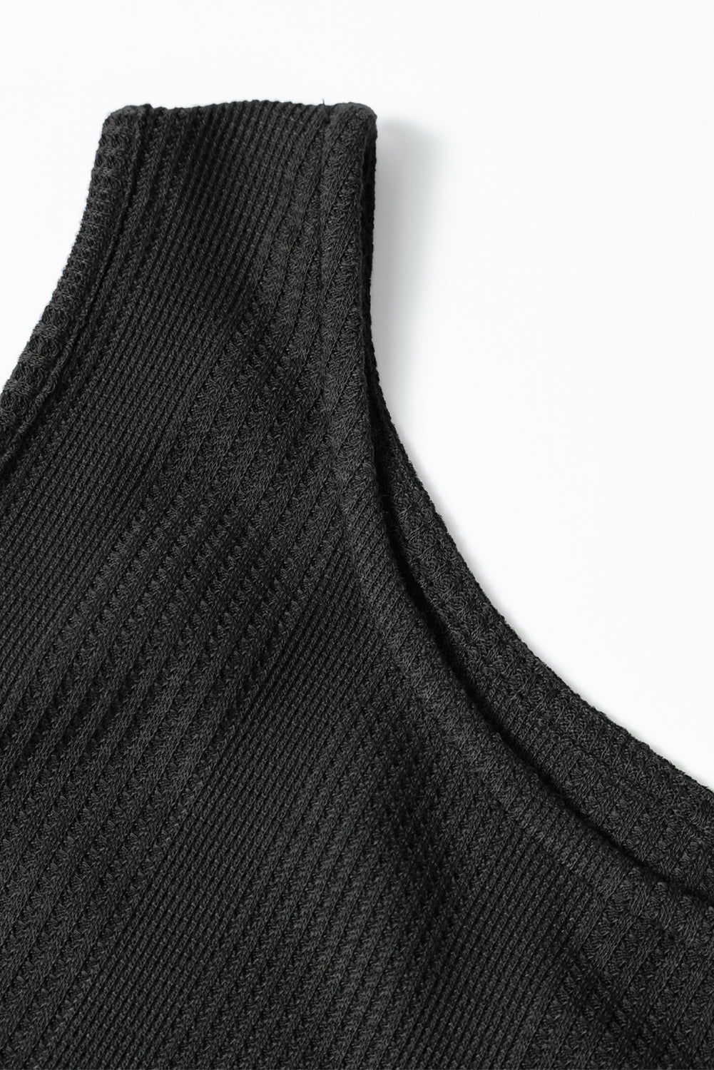 Beau Blue Solid Color Ribbed Ruffle Tank Top and Pants Set - MAD RUFFI