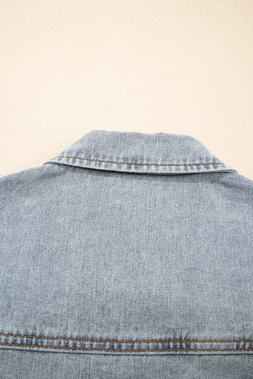 Beau Blue Street Style Zip Up Washed Denim Jacket - MAD RUFFI