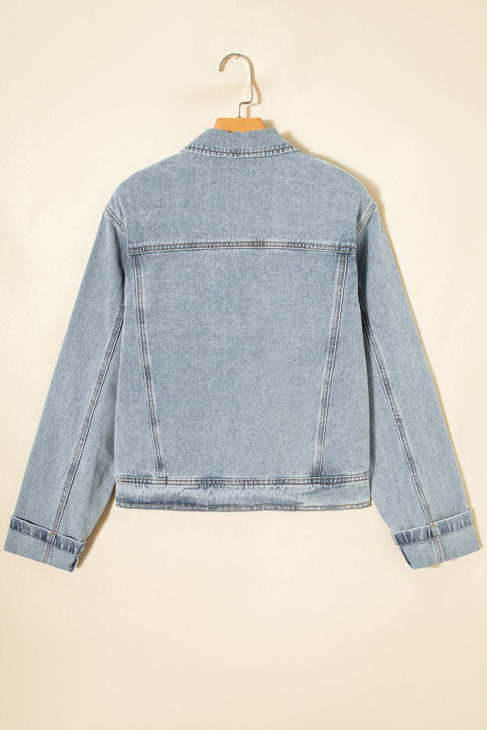 Beau Blue Street Style Zip Up Washed Denim Jacket - MAD RUFFI