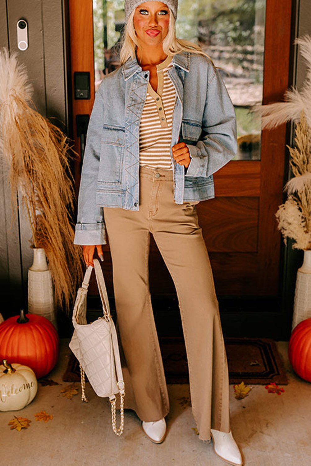 Beau Blue Street Style Zip Up Washed Denim Jacket - MAD RUFFI