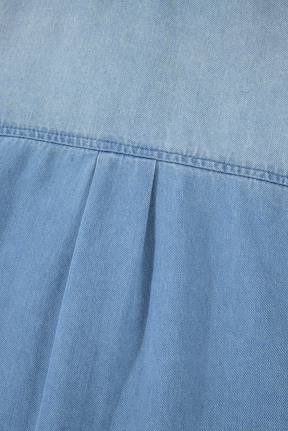 Beau Blue Washed Raw Hem Denim Shirt Dress - MAD RUFFI