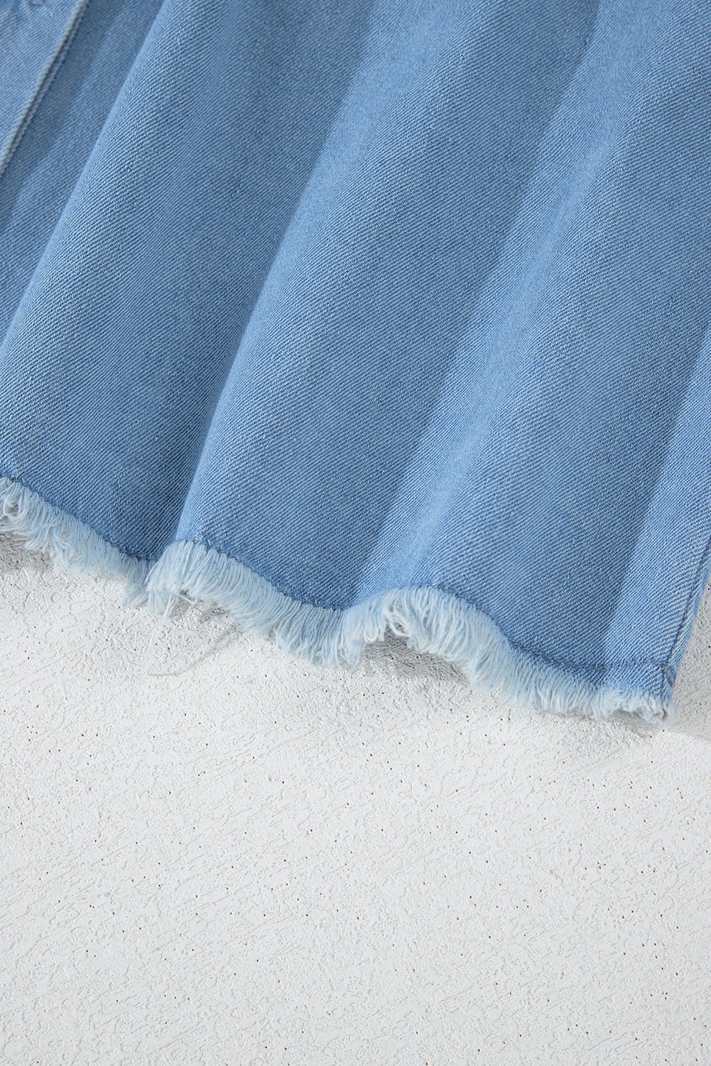 Beau Blue Washed Raw Hem Denim Shirt Dress - MAD RUFFI