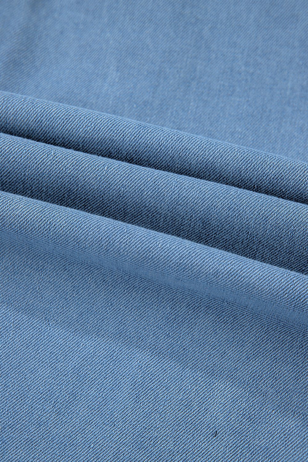 Beau Blue Washed Raw Hem Denim Shirt Dress - MAD RUFFI