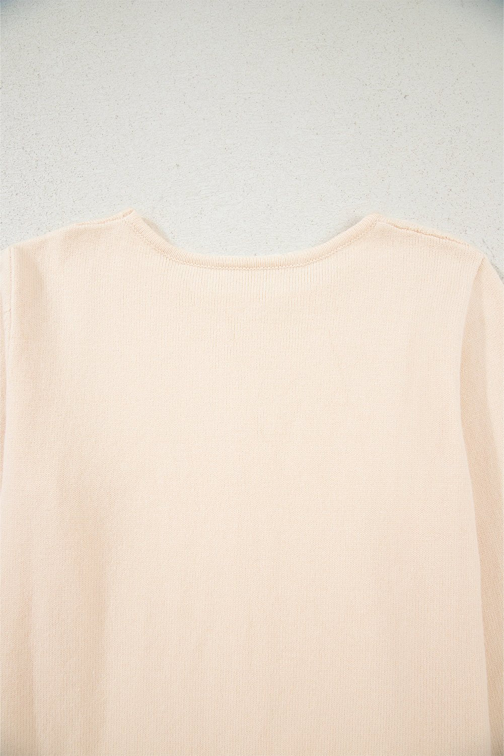 Beige Bohemian Floral Ruffle Hem Patchwork Knit Sweater - MAD RUFFI