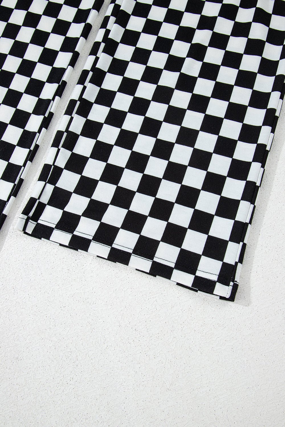 Beige Checkered Print Long Sleeve Loose Fit Pajama Set - MAD RUFFI