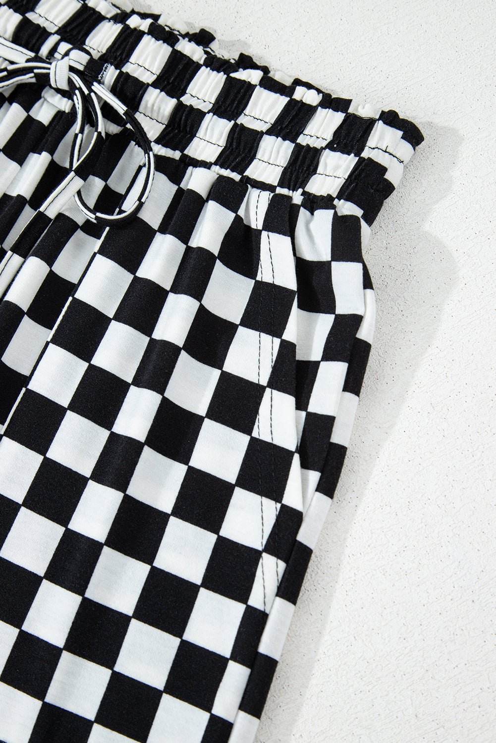 Beige Checkered Print Long Sleeve Loose Fit Pajama Set - MAD RUFFI