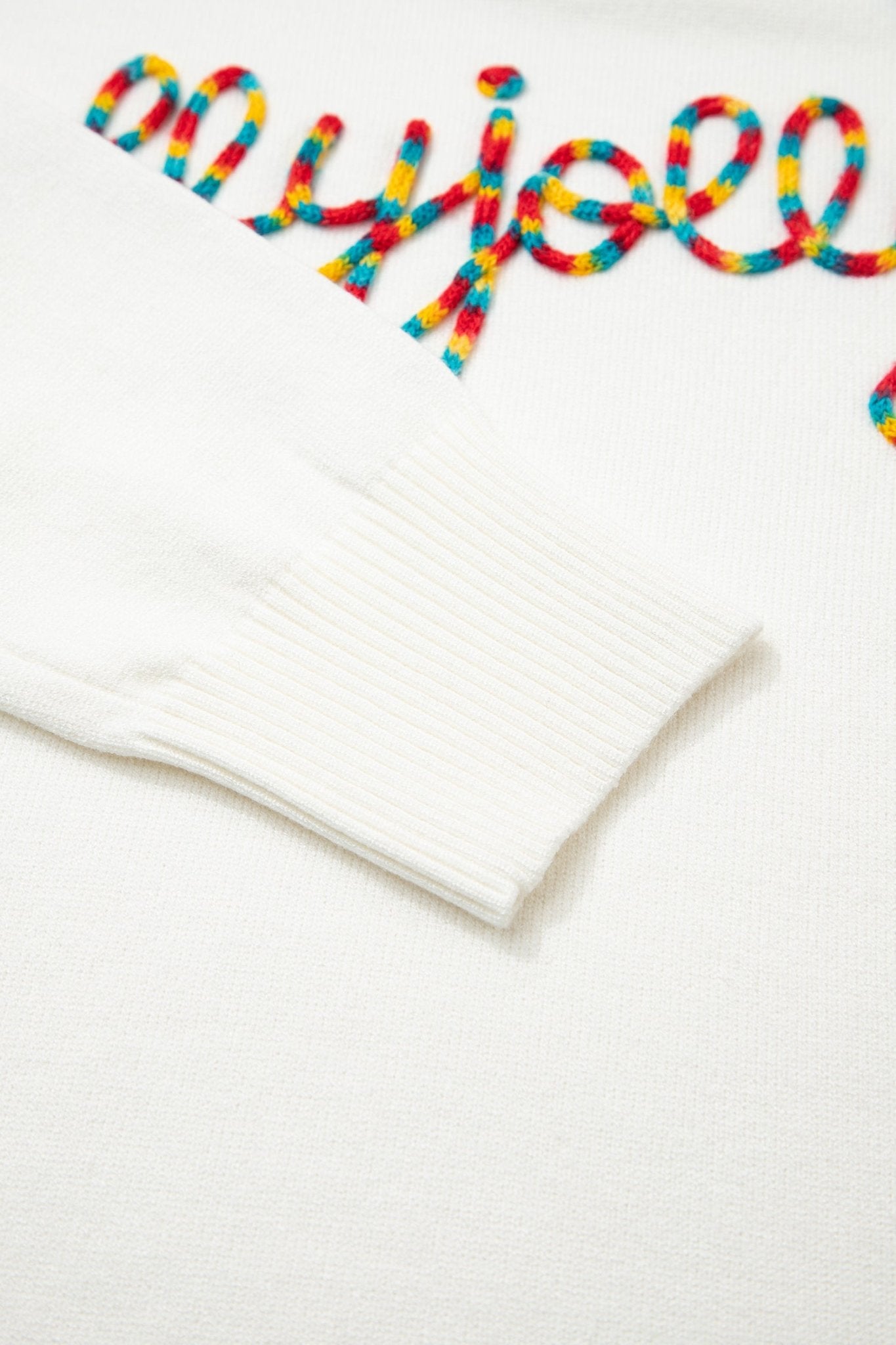 Beige Colorful Holly Jolly Christmas Knit Loose Sweater - MAD RUFFI