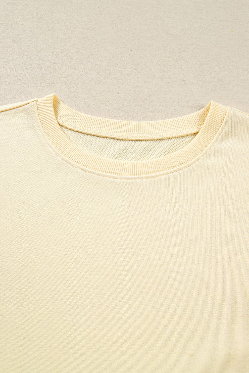 Beige Double Tiered Ruffle Hem Long Sleeve Loose Mini Dress - MAD RUFFI