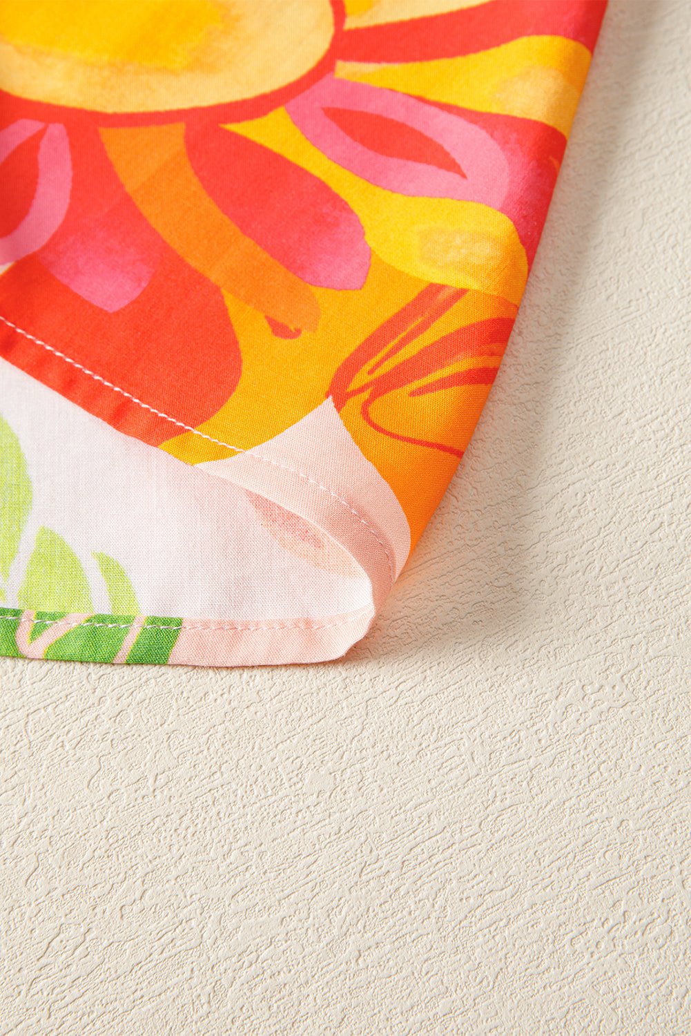 Beige Floral Print Shirred Detail Puff Sleeve Flowy Maxi Dress - MAD RUFFI