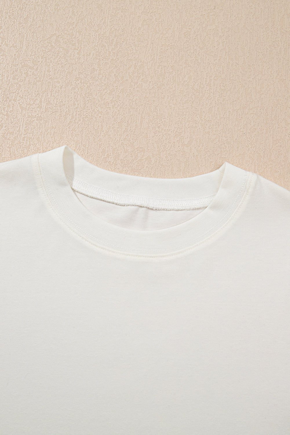 Beige Floral Puff Sleeve Patchwork Round Neck Top - MAD RUFFI