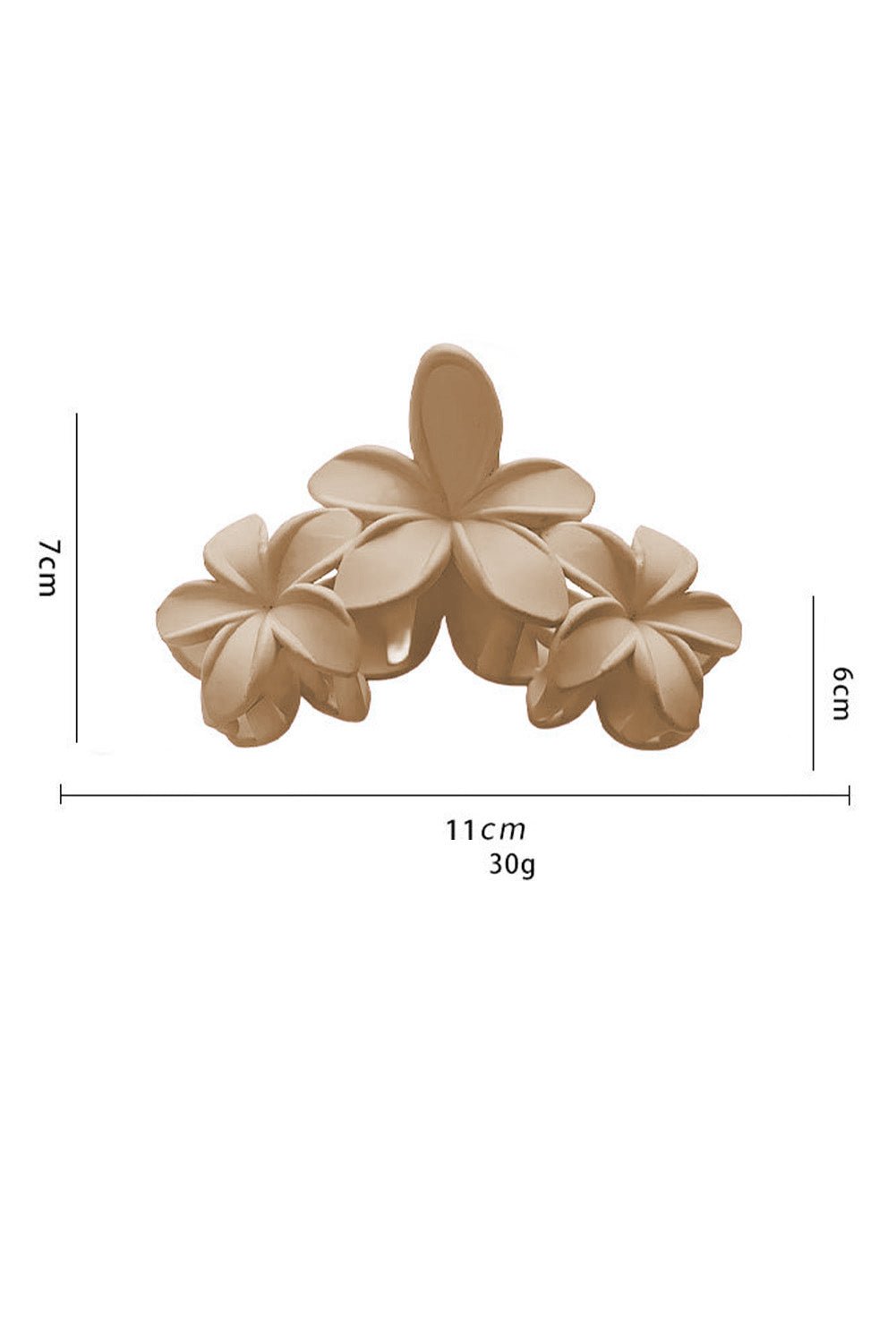 Beige Flower Plastic Hair Claw - MAD RUFFI