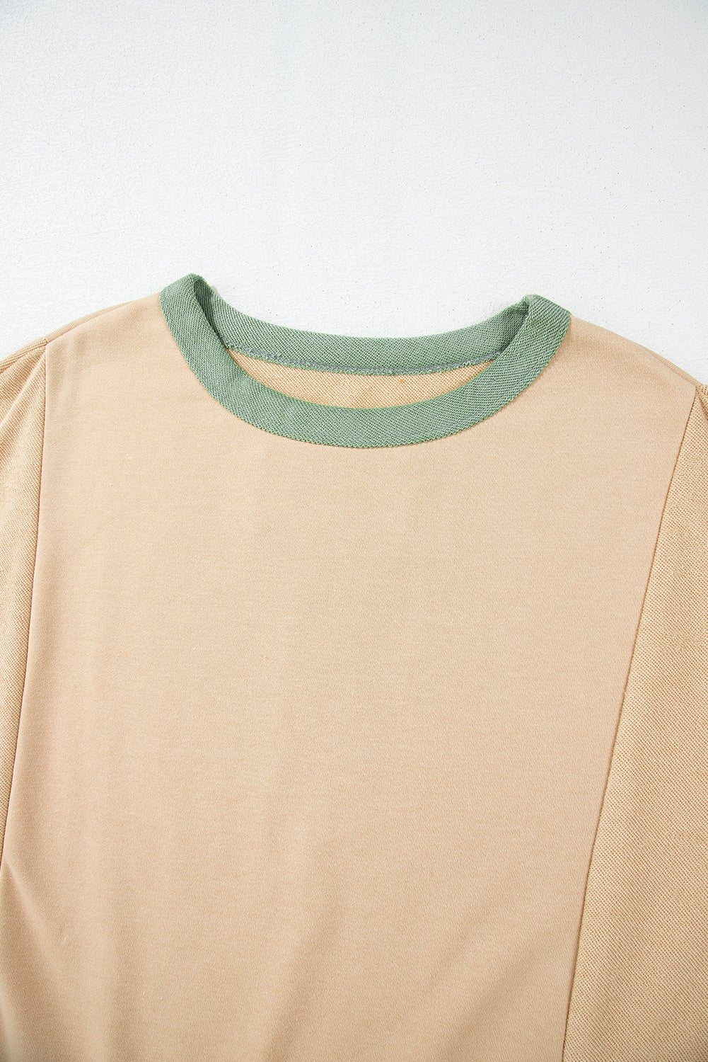 Beige Star Patchwork Exposed Seam Oversized Sweatshirt - MAD RUFFI