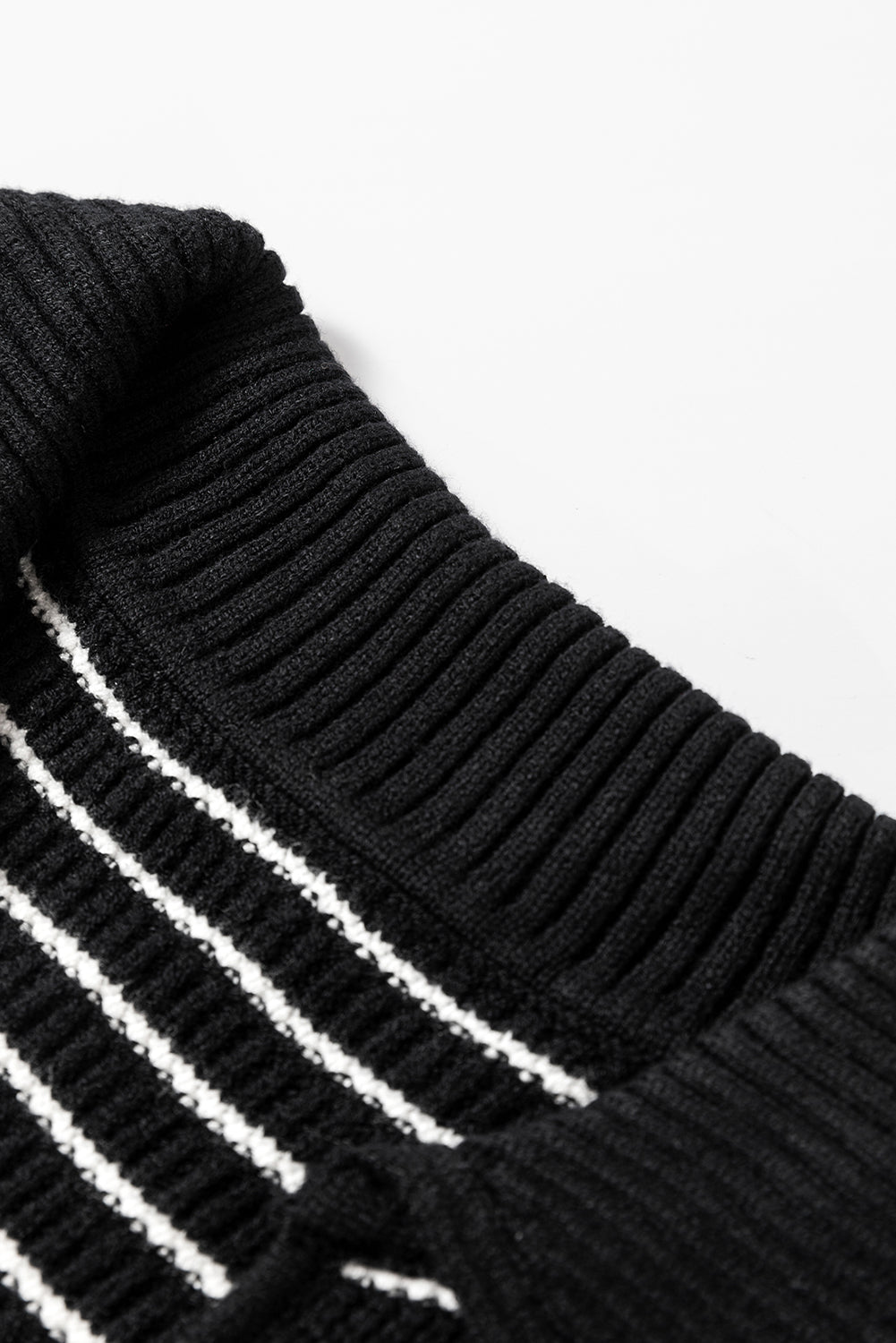 Beige Stripe Turn - down Collar Sleeveless Knitted Top - MAD RUFFI