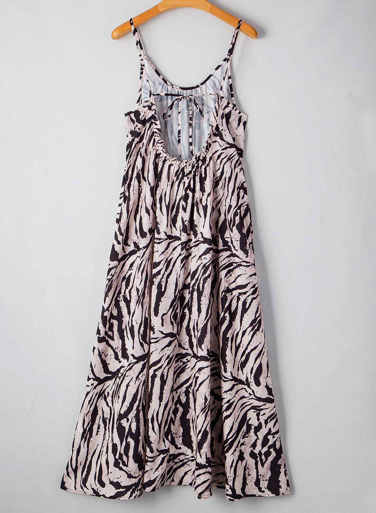 Black Boho Abstract Print Open Back Sleeveless Maxi Dress - MAD RUFFI