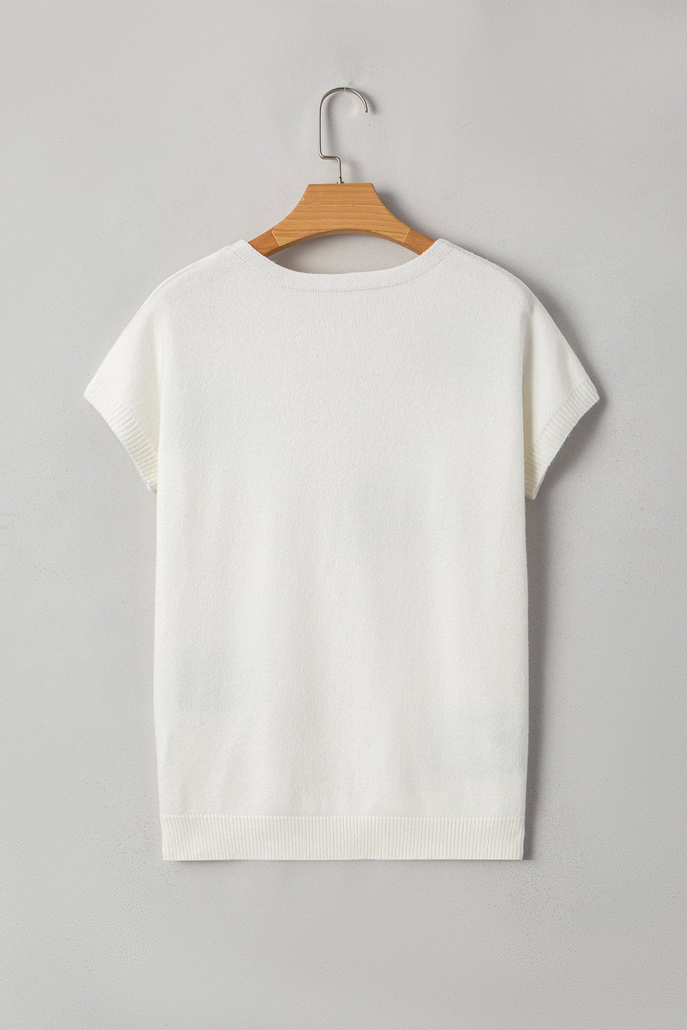 Black Bow Pattern Short Sleeve Knit Top - MAD RUFFI