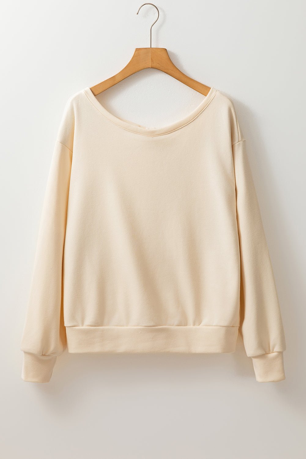 Black Bowknot Plain Round Neck Sweatshirt - MAD RUFFI
