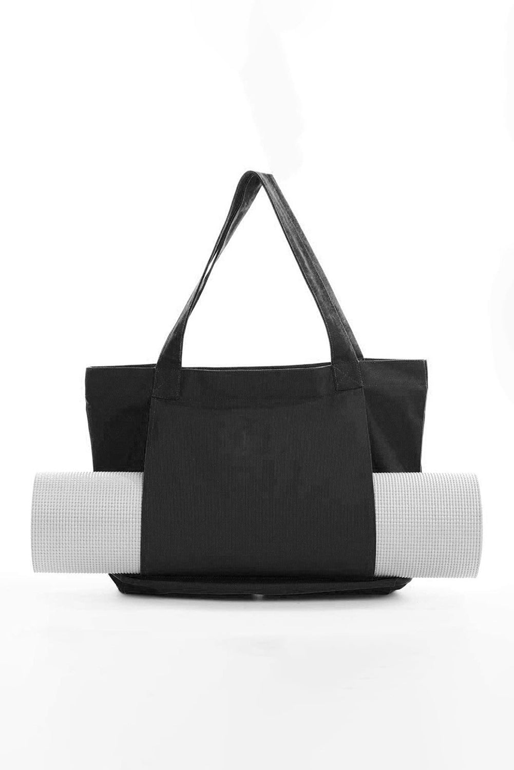 Black Canvas Large Tote Yoga Mat Bag - MAD RUFFI