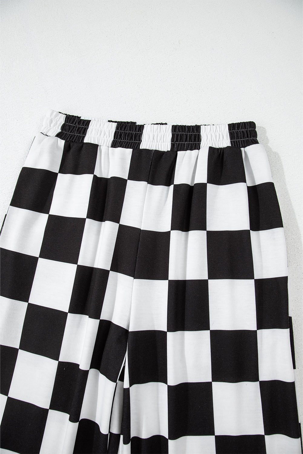 black checkerboard elastic waist pocketed joggers - MAD RUFFI