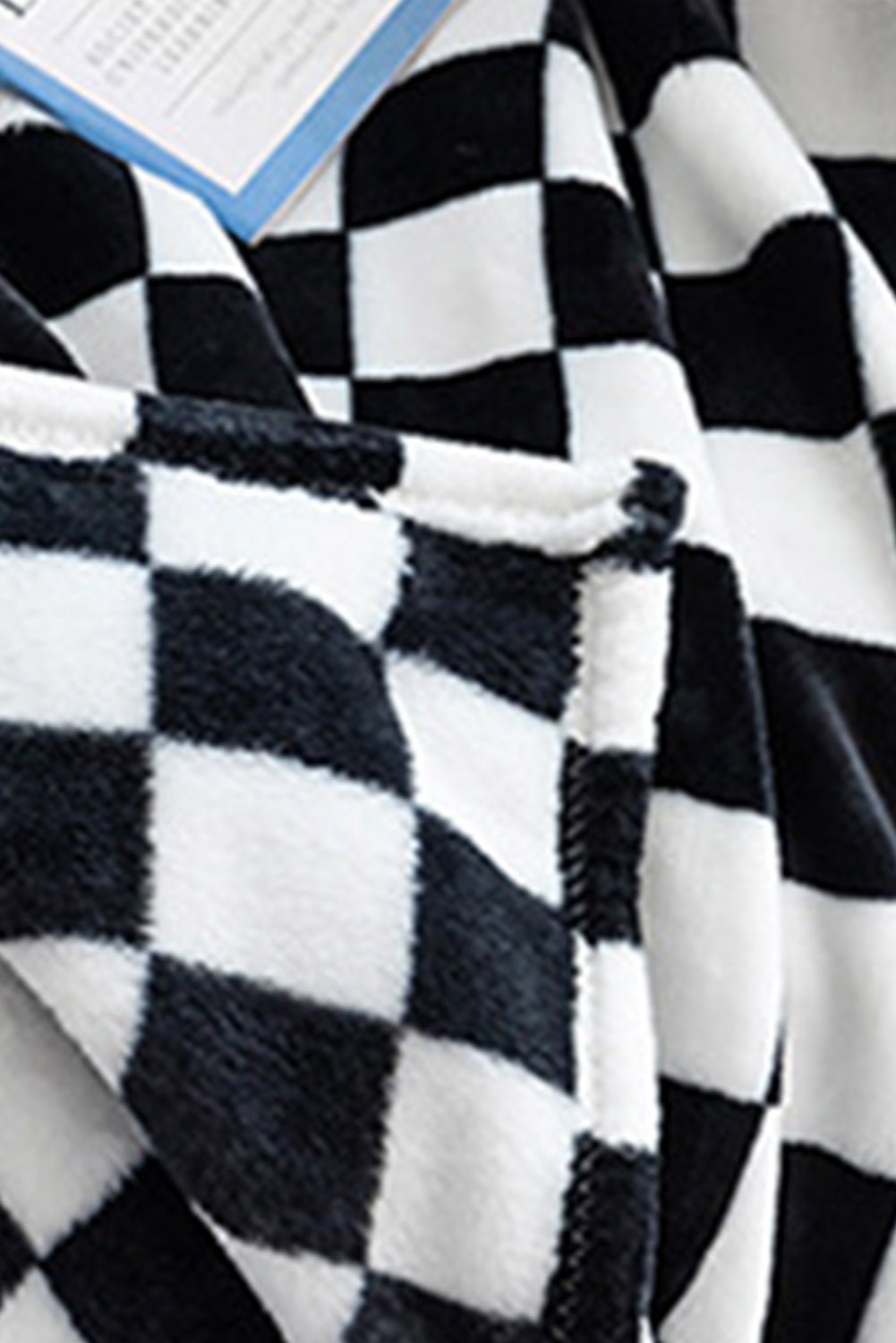 Black Checkerboard Printed Soft Throw Blanket - MAD RUFFI