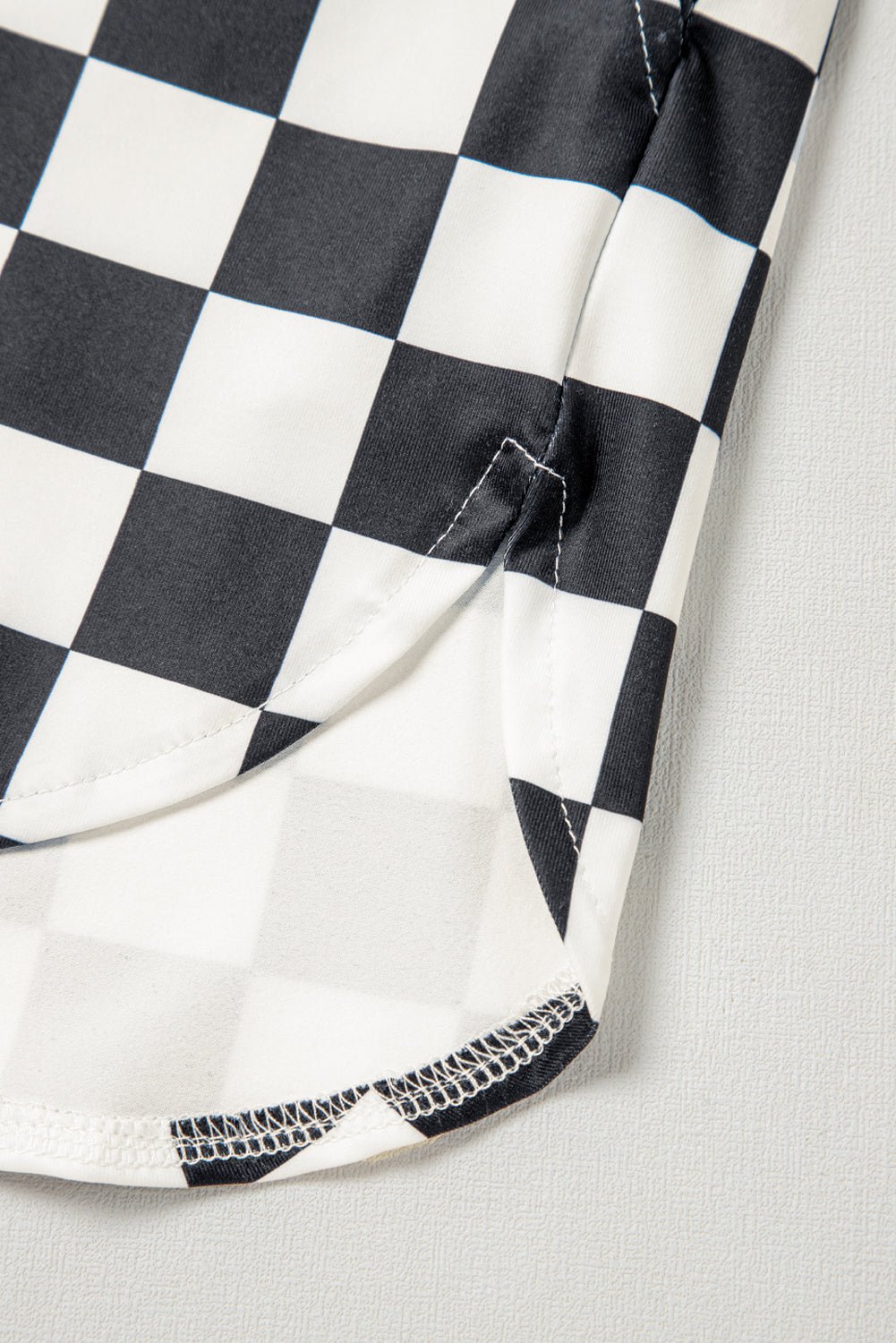 black checkered print high waist casual shorts - MAD RUFFI