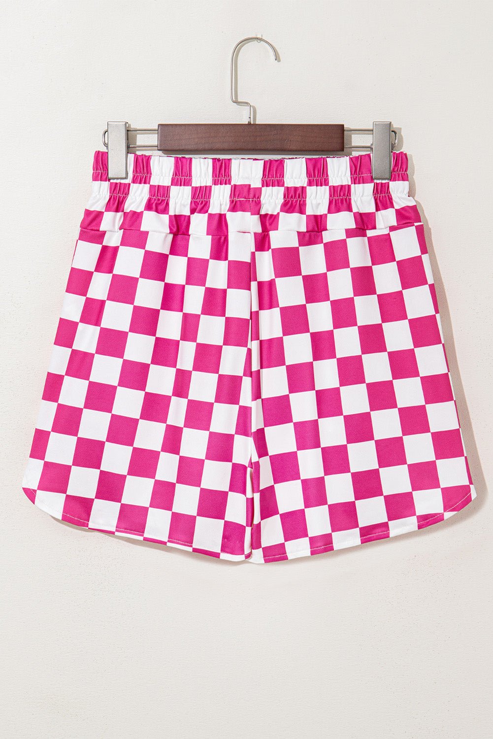 black checkered print high waist casual shorts - MAD RUFFI