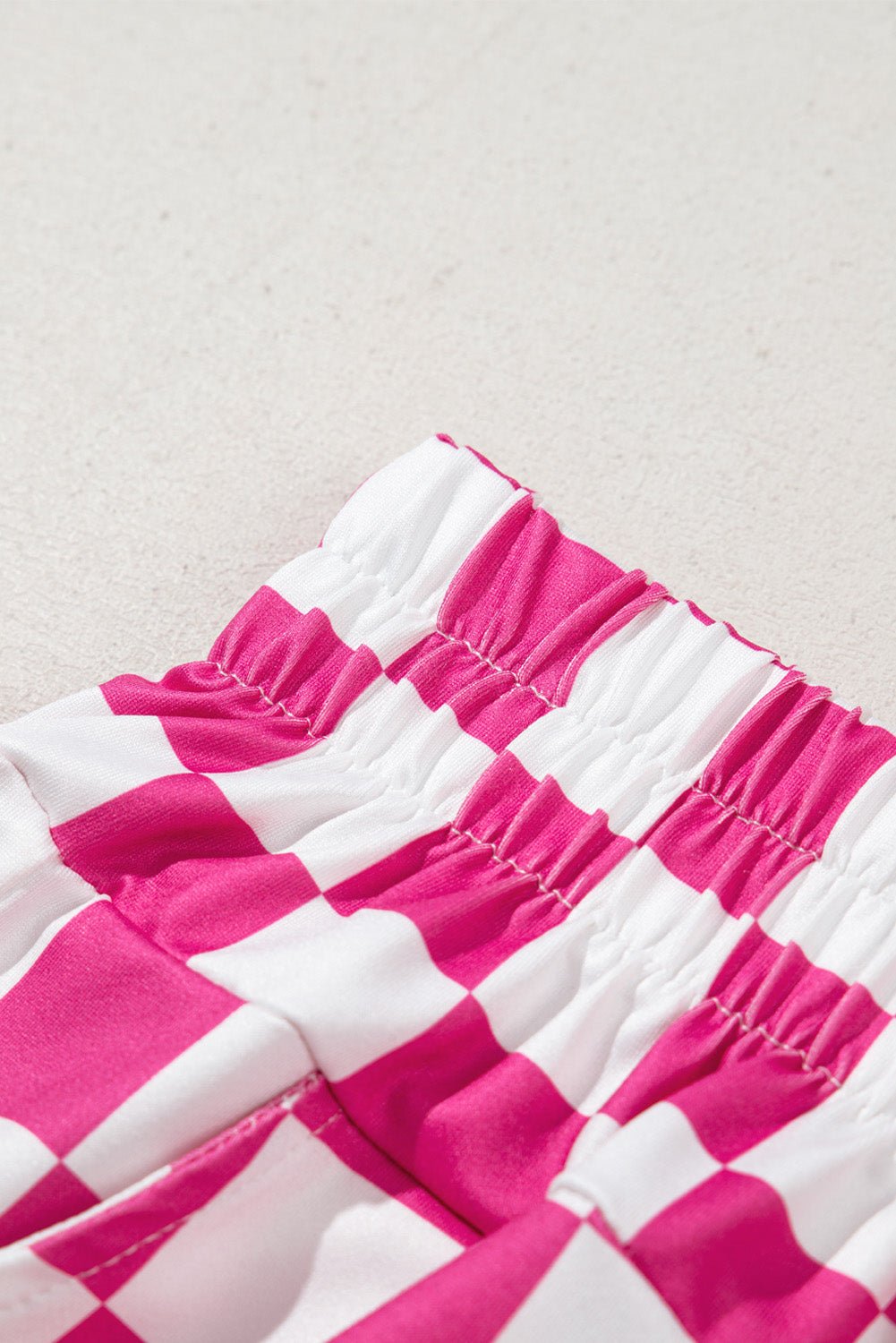 black checkered print high waist casual shorts - MAD RUFFI