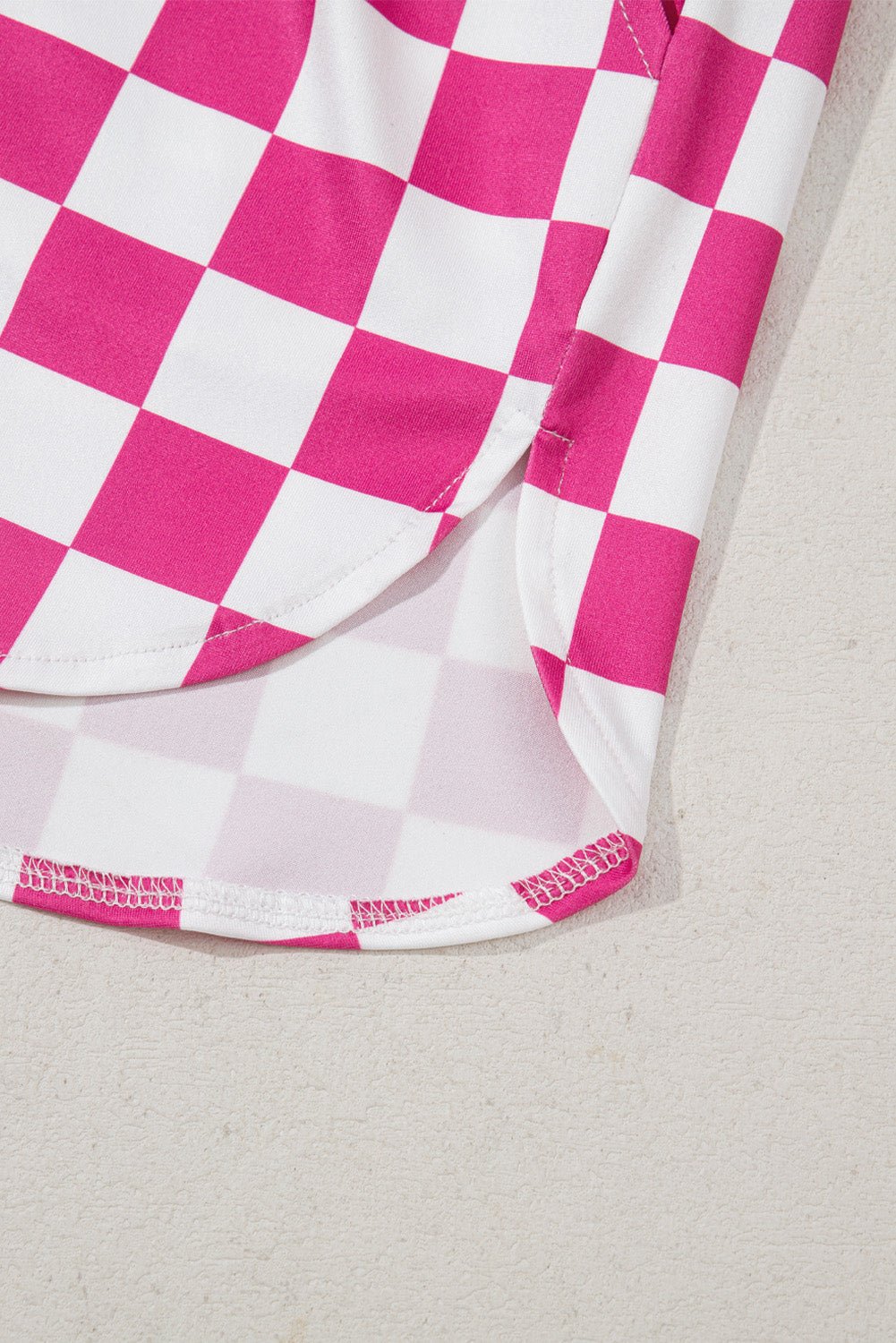 black checkered print high waist casual shorts - MAD RUFFI