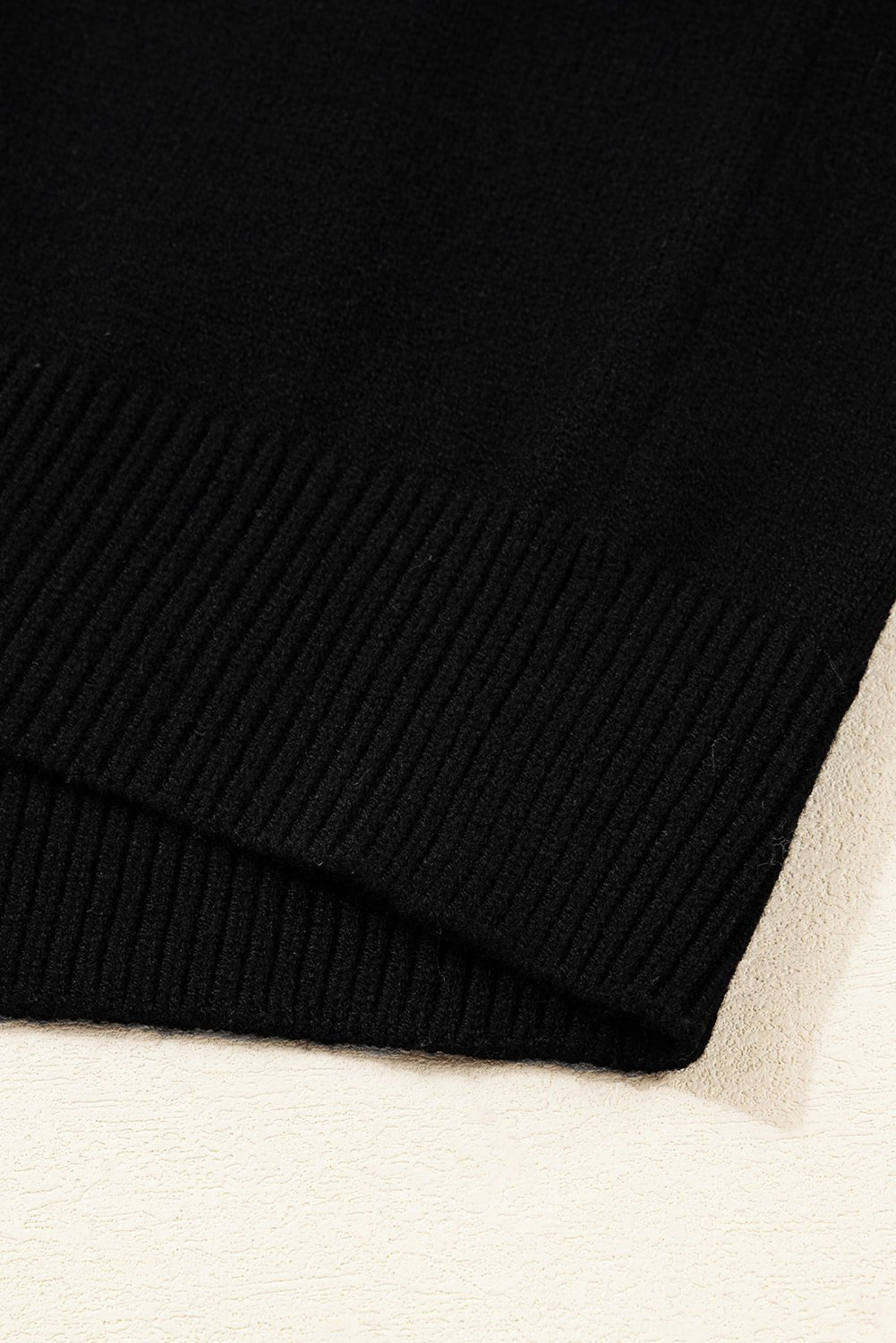 Black Colorblock Crew Neck Drop Shoulder Sweater - MAD RUFFI