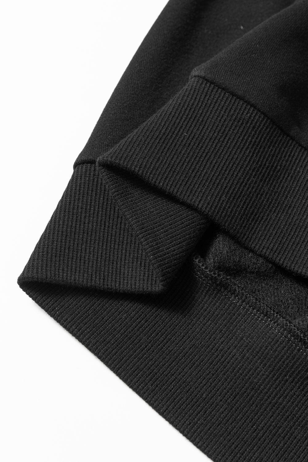 Black Colorful Striped Long Sleeve Pullover and Shorts Set - MAD RUFFI