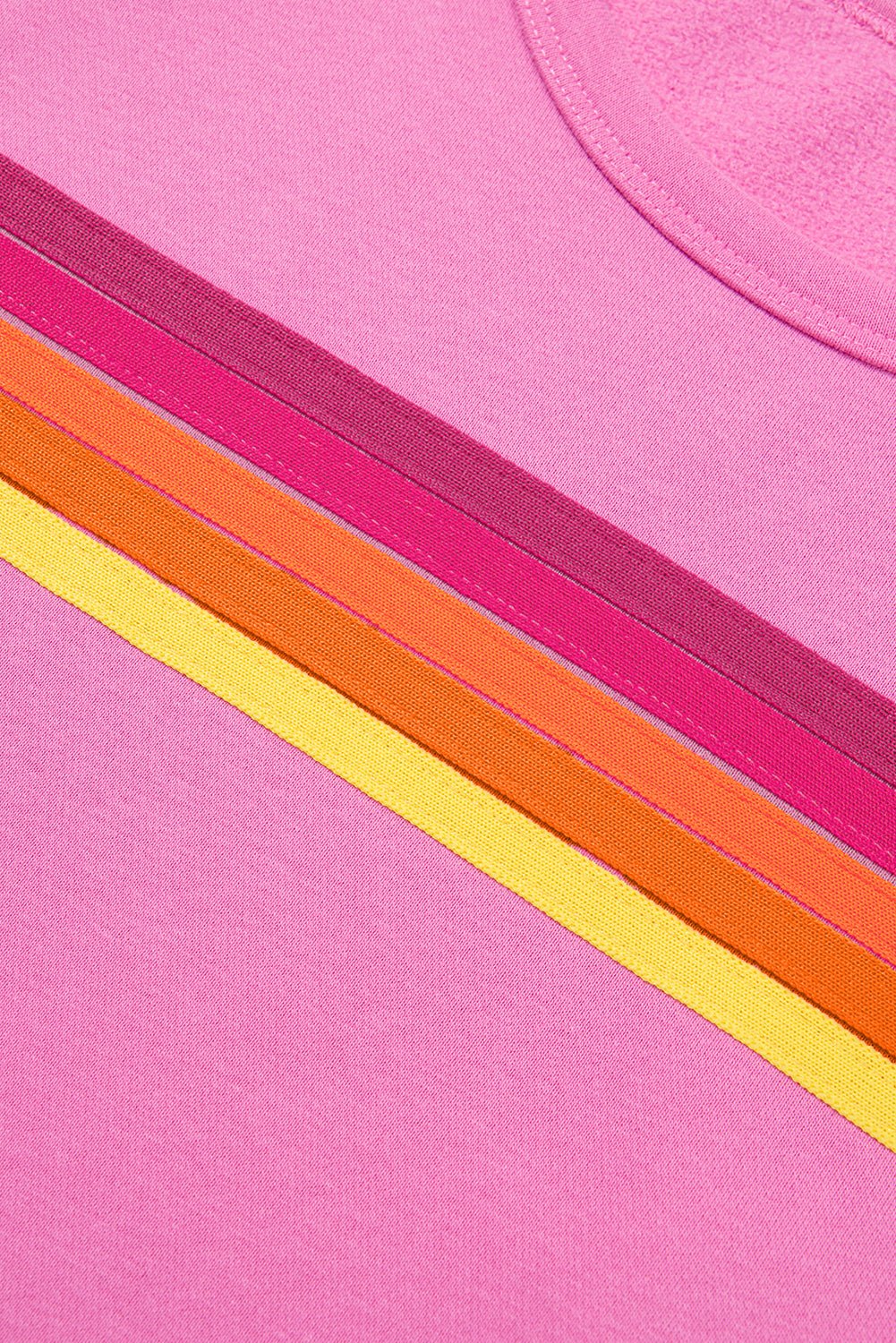 Black Colorful Striped Long Sleeve Pullover and Shorts Set - MAD RUFFI