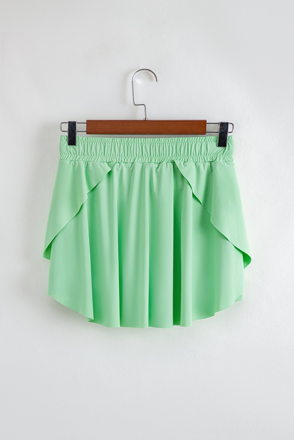 Black Drawstring High Waist Lined Tennis Skort - MAD RUFFI