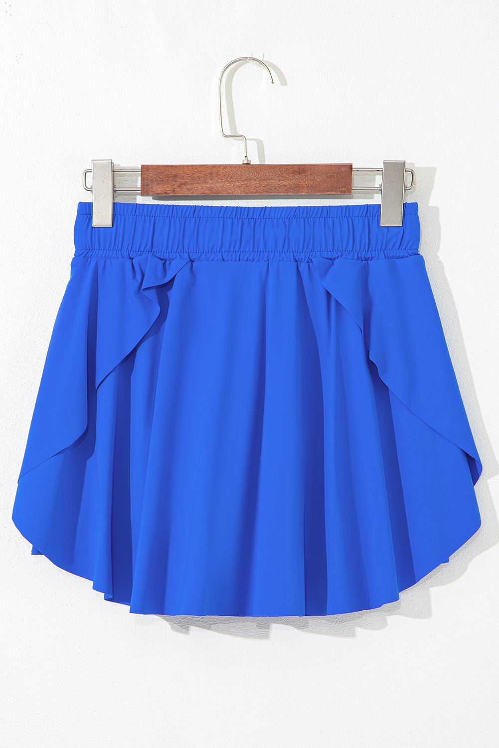 Black Drawstring High Waist Lined Tennis Skort - MAD RUFFI