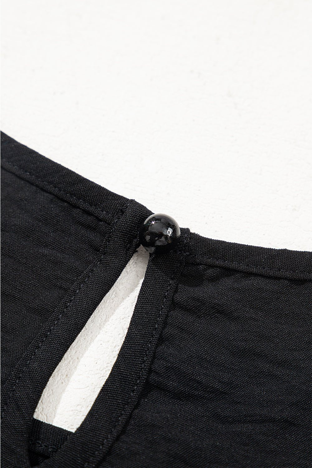 Black Flounce Sleeve Pleated Textured Blouse - MAD RUFFI