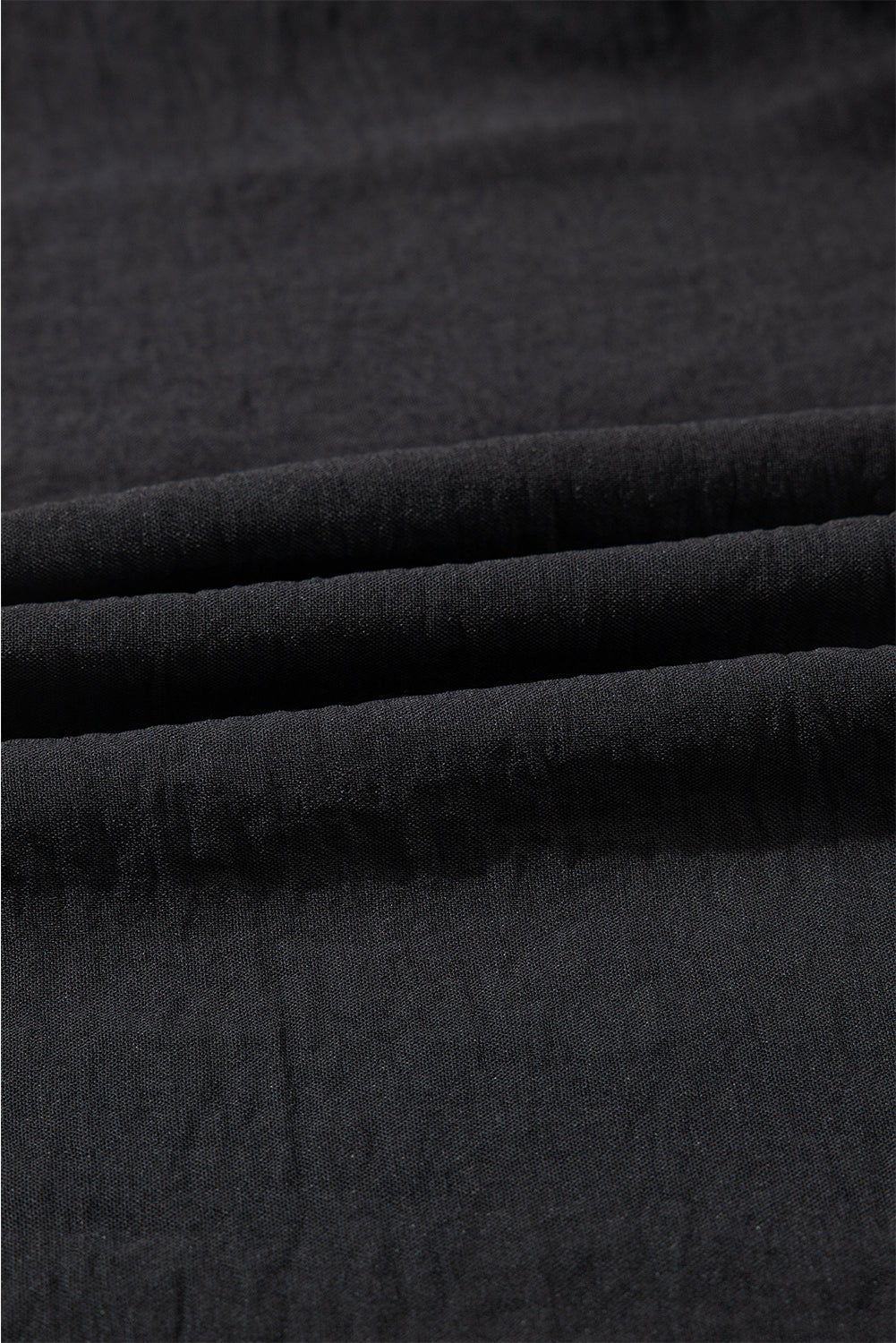 Black Flounce Sleeve Pleated Textured Blouse - MAD RUFFI