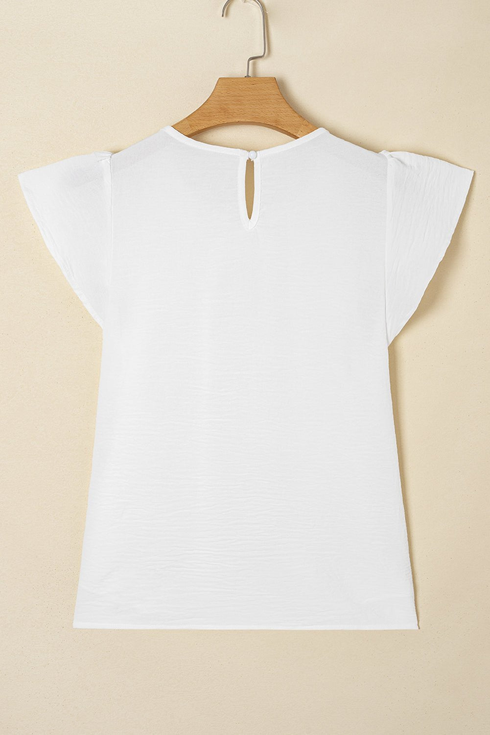 Black Flounce Sleeve Pleated Textured Blouse - MAD RUFFI