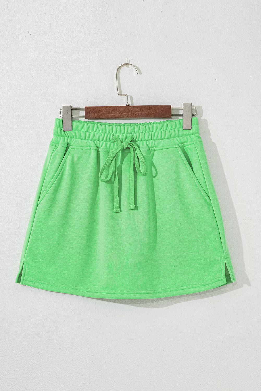 black french terry drawstring mini skort with pockets - MAD RUFFI