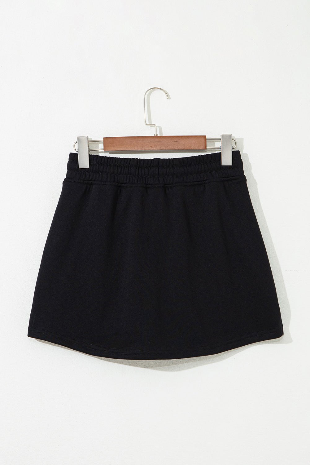 black french terry drawstring mini skort with pockets - MAD RUFFI
